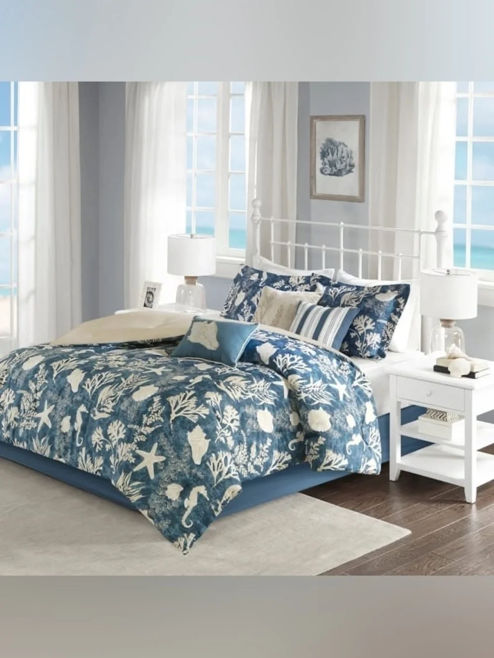NEW Madison Park King Bed Skirt Navy